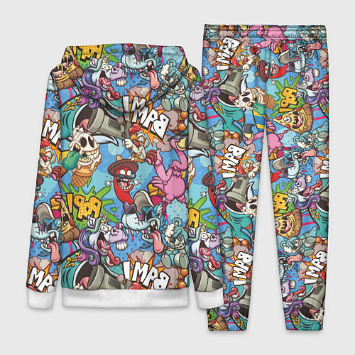 Женский костюм Сумасшедший поп-арт / 3D-Белый – фото 2