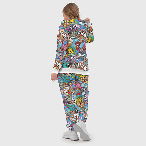 Женский костюм Сумасшедший поп-арт / 3D-Белый – фото 5