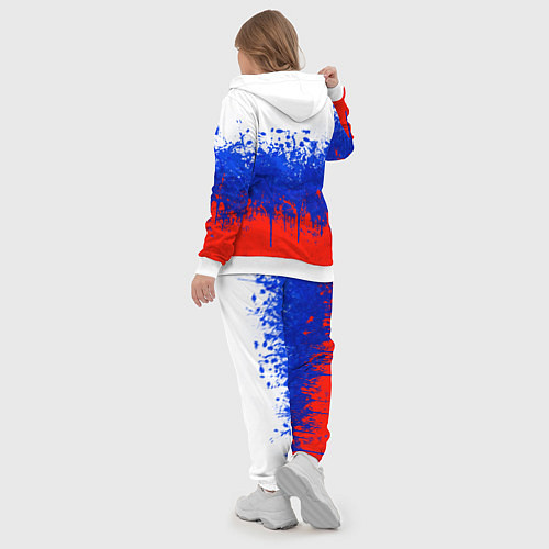 Женский костюм Флаг России с горизонтальными подтёками / 3D-Белый – фото 5