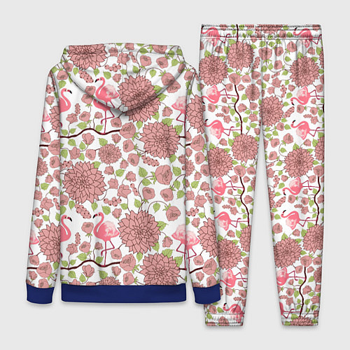 Женский костюм Фламинго и лотосы / 3D-Синий – фото 2