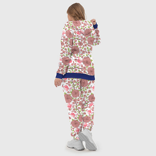 Женский костюм Фламинго и лотосы / 3D-Синий – фото 5