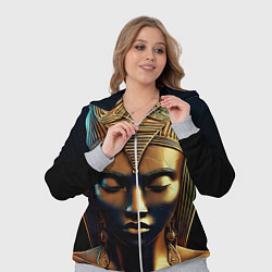 Женский 3D-костюм Нейросеть - золотая статуя египетской царицы, цвет: 3D-меланж — фото 2