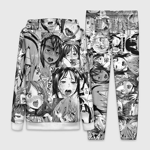 Женский костюм Ахегао паттерн / 3D-Белый – фото 2