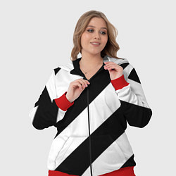 Женский 3D-костюм Черно-белые полосы, цвет: 3D-красный — фото 2