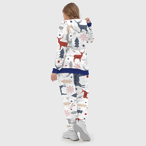 Женский костюм Олени в новогоднем лесу / 3D-Синий – фото 5