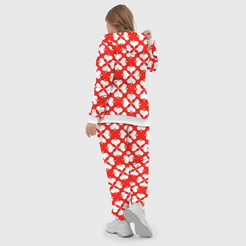 Женский костюм Четырехлистный клевер красный / 3D-Белый – фото 5