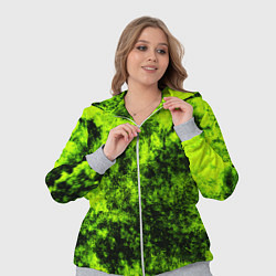 Женский 3D-костюм Яркий неоновый салатовый гранж, цвет: 3D-меланж — фото 2