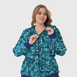 Женский 3D-костюм Блеск пайеток изумрудных бирюзовых, цвет: 3D-синий — фото 2