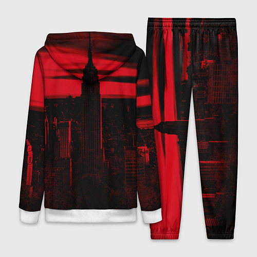 Женский костюм Город в красном цвете / 3D-Белый – фото 2