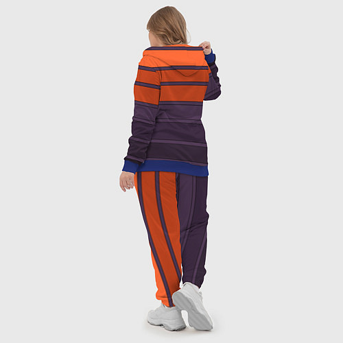 Женский костюм Полосатый фиолетово-оранжевый узор / 3D-Синий – фото 5