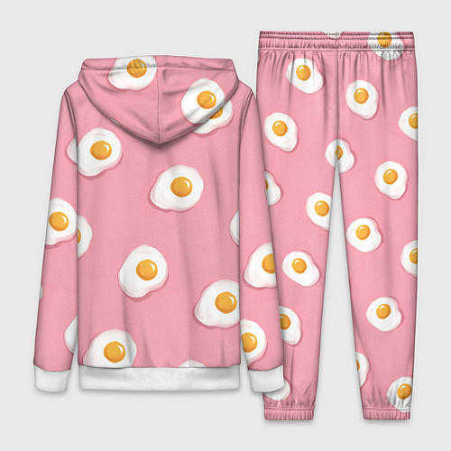 Женский костюм Яичница на розовом фоне / 3D-Белый – фото 2
