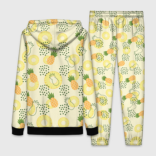 Женский костюм Узор из ананасов на желтом фоне / 3D-Черный – фото 2