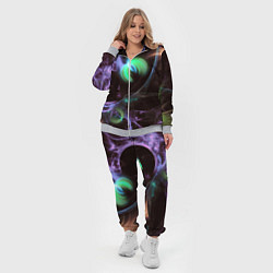 Женский 3D-костюм Магические фиолетовые волны и цветные космические, цвет: 3D-меланж — фото 2