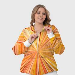 Женский 3D-костюм Абстрактные лучи оттенков оранжевого, цвет: 3D-белый — фото 2