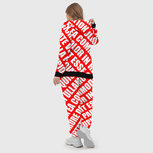 Женский костюм Крупный рубленый текст Lorem Ipsum каллиграфия на / 3D-Черный – фото 5