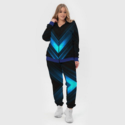 Женский 3D-костюм Neon geometry stripes, цвет: 3D-синий — фото 2