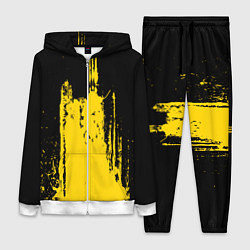 Женский 3D-костюм Фонтан бурлящей желтой краски, цвет: 3D-белый
