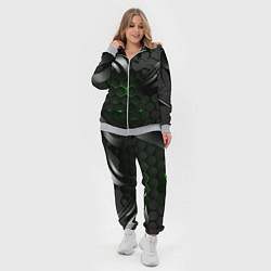 Женский 3D-костюм Черные плиты и зеленая сетка, цвет: 3D-меланж — фото 2