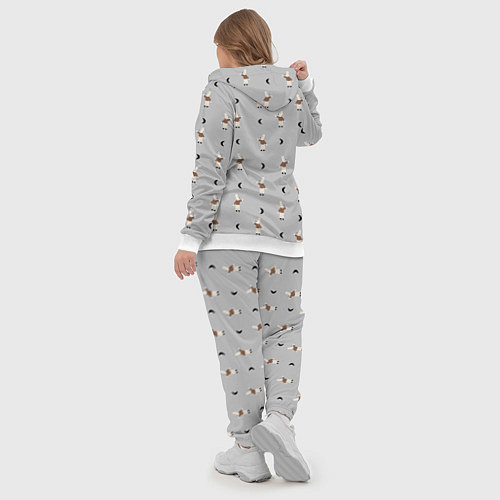 Женский костюм Зайка и луна - паттерн серый / 3D-Белый – фото 5