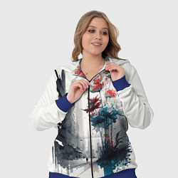 Женский 3D-костюм Московская улица и цветы - коллекция Бело-сине-кра, цвет: 3D-синий — фото 2