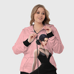 Женский 3D-костюм Girl in black dress - pink, цвет: 3D-черный — фото 2