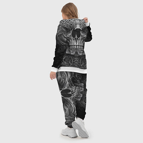 Женский костюм Череп в стиле Гигера / 3D-Белый – фото 5