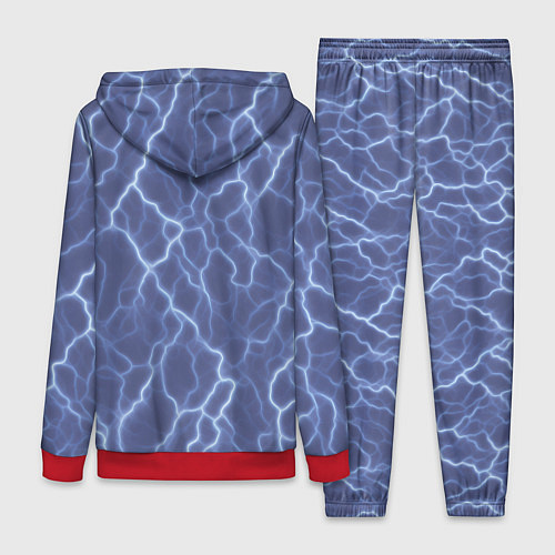 Женский костюм Электрический разряд на голубом фоне / 3D-Красный – фото 2