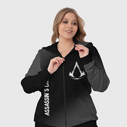 Женский 3D-костюм Assassins Creed glitch на темном фоне: надпись, си, цвет: 3D-черный — фото 2
