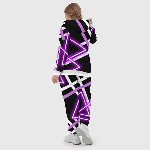 Женский костюм Фиолетовые полоски с неоном / 3D-Белый – фото 5
