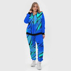 Женский 3D-костюм Sport uniform - синие брызки, цвет: 3D-черный — фото 2