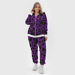 Женский 3D-костюм Фиолетовый леопард, цвет: 3D-белый — фото 2