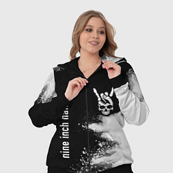 Женский 3D-костюм Nine Inch Nails и рок символ на темном фоне, цвет: 3D-черный — фото 2