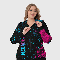 Женский 3D-костюм Megadeth - neon gradient: надпись, символ, цвет: 3D-черный — фото 2