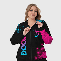 Женский 3D-костюм Doom - neon gradient: надпись, символ, цвет: 3D-черный — фото 2