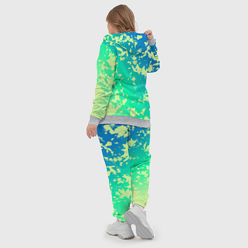 Женский костюм Градиент сине-зеленый пятна / 3D-Меланж – фото 5