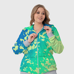 Женский 3D-костюм Градиент сине-зеленый пятна, цвет: 3D-меланж — фото 2