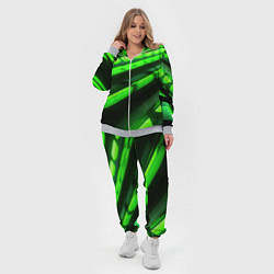 Женский 3D-костюм Green neon abstract, цвет: 3D-меланж — фото 2