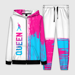 Женский 3D-костюм Queen neon gradient style: по-вертикали, цвет: 3D-черный