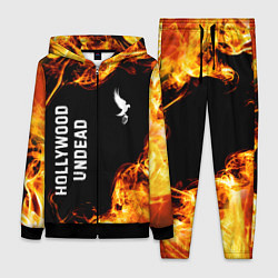 Женский 3D-костюм Hollywood Undead и пылающий огонь, цвет: 3D-черный