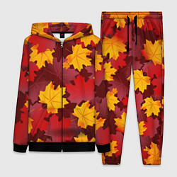 Женский 3D-костюм Кленовые листья паттерном, цвет: 3D-черный