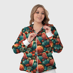 Женский 3D-костюм Тропические фрукты паттерн, цвет: 3D-белый — фото 2