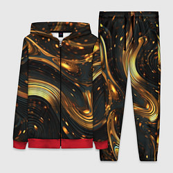 Женский 3D-костюм Жидкое золото, цвет: 3D-красный