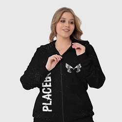 Женский 3D-костюм Placebo glitch на темном фоне: надпись, символ, цвет: 3D-черный — фото 2