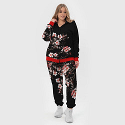 Женский 3D-костюм Цветущая сакура - белые и красные, цвет: 3D-красный — фото 2