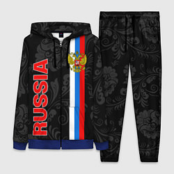 Женский 3D-костюм Russia black style, цвет: 3D-синий