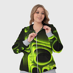 Женский 3D-костюм Зеленая кислотная абстракция, цвет: 3D-меланж — фото 2