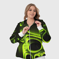Женский 3D-костюм Зеленая кислотная абстракция, цвет: 3D-белый — фото 2