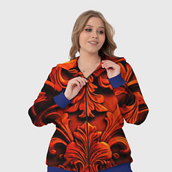 Женский 3D-костюм Объемные оранжевые узоры, цвет: 3D-синий — фото 2