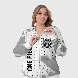 Женский 3D-костюм One Piece glitch на светлом фоне: надпись, символ, цвет: 3D-белый — фото 2