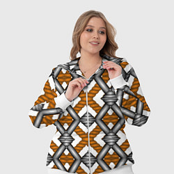 Женский 3D-костюм Абстрактные решетки, цвет: 3D-белый — фото 2